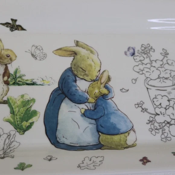 BEATRIX POTTER PETER BUNNY RABBIT EASTER RECTANGULAR SERVING PLATTER - NEW - Picture 2 of 6